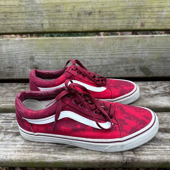 Vans Old Skool Tie Dye Red White Canvas Lace Up Skate Shoes Sneakers Men's Sz 10 - Picture 9 of 9